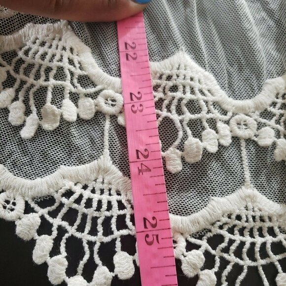 ☀ Express Womens Off White Sheer Embroidered Pullove - Picture 6 of 6